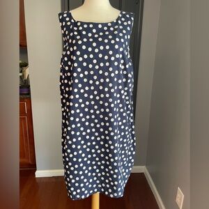 Navy Polka Dot Sleeveless Summer Dress